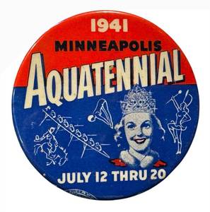 lot 68LB image: Vintage 1941 Aquatennial Pinback Button - Minneapolis
