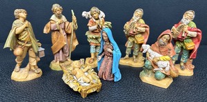 Fontanini Nativity Figurines - Lot of 8 - Italy, 1987-1993 - Including Baby Jesus & Mary