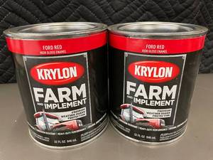MIL 1 - Krylon Farm & Implement Ford Red High Gloss Enamel Spray Paint 32 Fl Oz (Lot of 2)