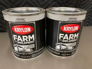 lot 10 image: MIL 1 - Krylon Farm & Implement Ford Gray High Gloss Enamel - 32 Fl Oz (946 mL) - Lot of 2