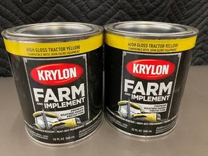 lot 11 image: MIL 1 - Krylon Farm & Implement High Gloss Tractor Yellow - 32 fl oz (Lot of 2)