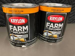 lot 16 image: MIL 1 - Krylon Farm & Implement Enamel - School Bus Yellow High Gloss, 32 oz (Lot of 2)