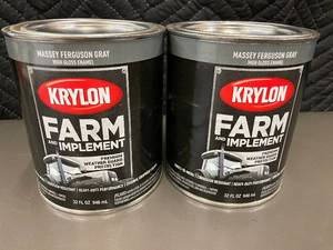 lot 17 image: MIL 1 - Krylon Farm & Implement Spray Paint Massey Ferguson Gray High Gloss Enamel 32 oz (Lot of 2)