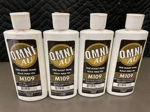 lot 24 image: MIL 3 - OMNI AU M109 Fine Russet Pearl Roux Perle Fin 4 oz Paint Bottles - Lot of 4