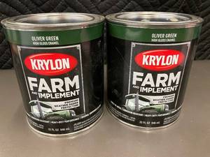 lot 28 image: MIL 4 - Krylon Farm and Implement Oliver Green High Gloss Enamel - 32 FL OZ (946 mL) (Lot of 2)