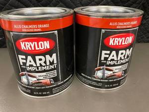 lot 32 image: MIL 4 - Krylon Farm & Implement Allis Chalmers Orange High Gloss Enamel - 32 FL OZ (Lot of 2)