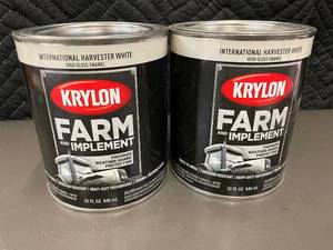 lot 34 image: MIL 4 - Krylon Farm & Implement Enamel - International Harvester White 32 fl oz (Lot of 2)