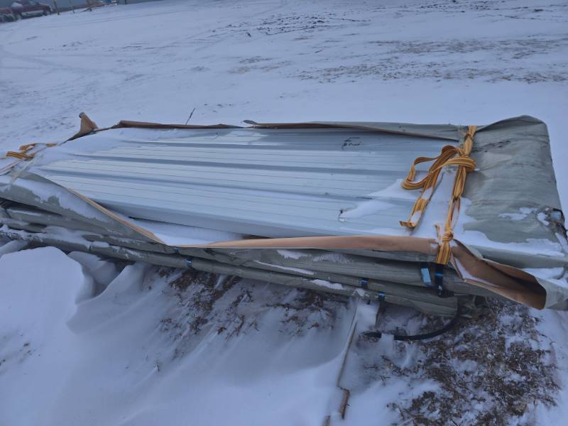 lot 9028 image: FUTURE 100 Sheets of Dark Gray Galvalume Steel Siding, 12 Foot Sheets (FTL100)