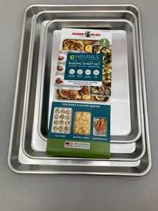 lot 76 image: Nordic Ware Naturals Aluminum Bakeware 3-Piece Baking Sheet Set