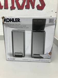 lot 82 image: Kohler Stainless Steel Step Trash Can Set