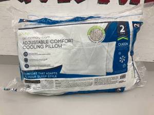 lot 102 image: pureLux Set of Two Queen Size Gel Memory Foam Cooling Pillows