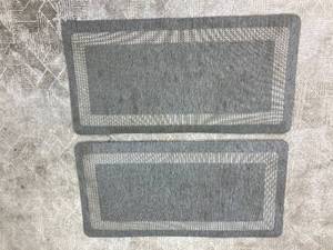 lot 126 image: Pair of Decorative Gray Comfort Kitchen Mats (40 in x 20 in)
