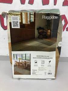 lot 141 image: Ruggable Washable 8 x 10 Rug Cover & Nonslip Pad by Ruggable (8 ft x 10 ft)