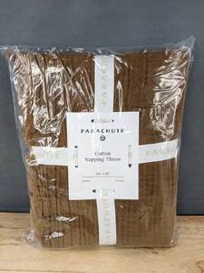 lot 159 image: Parachute Cotton Napping Throw 50 x 70 Brown - Brand New