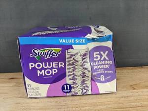 lot 201 image: 11 Swiffer Power Mop Mopping Refill Pads - Brand New