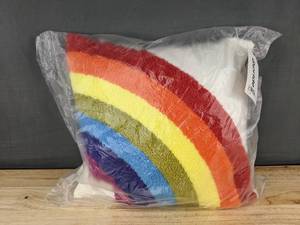 lot 207 image: Pride Rainbow Throw Pillow 14 Square - Brand New
