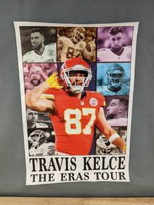 lot 232 image: Travis Kelce Poster The Eras Tour Collage 12 in x 18 in NFL Kansas City Chiefs - Brand New