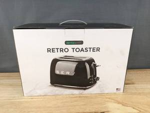 lot 99W image: Serv-appetit Retro Toaster 2-Slice Black Retail $46.00 - Brand New A