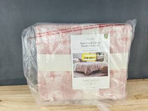 lot 120W image: Threshold Yarn Dyed Cotton Duvet Cover Set - FullQueen - Brand New A