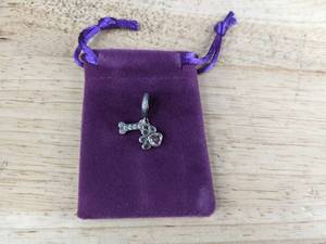 lot 128W image: Paw Print & Dog Bone Charm 925 Sterling Silver - Brand New