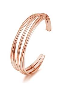 lot 279 image: ENSEKEFEN Rose Gold Multi-Wire Cuff Bracelet 6.2 cm 24.4 g - Brand New