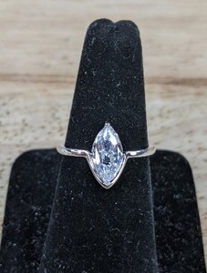 lot 143W image: Pavoi 14K Gold Plated Marquise CZ Ring Size 8.5 - Brand New