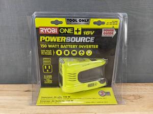 lot 64W image: RYOBI ONE 18V Power Source 150-Watt Battery Inverter - Brand New