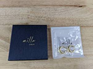 lot 580 image: Mila Jewelry 14K Gold Plated Hoop Earrings - Brand New
