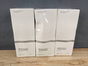 lot 562 image: 3 DIRECT ACIDS Glycolic Acid 70% Toning Solution 8 fl oz - Brand New