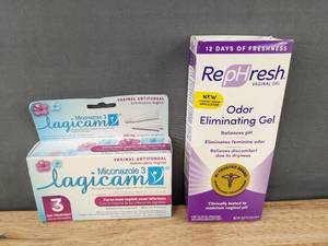 lot 516 image: RepHresh Vaginal Gel & Lagicam Miconazole 3 Vaginal Cream - Brand New