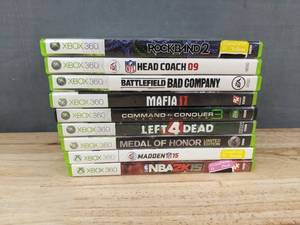 lot 16F image: 9 Xbox 360 Games - Rock Band 2, NFL Head Coach, Mafia II, Left 4 Dead C