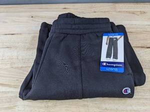 lot 527 image: Champion Girls Fleece Wide-Leg Pants - Size Lg 1012 Black - Brand New