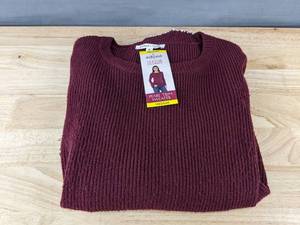 lot 534 image: Edited x Hunter McGrady Pearl Trim Sweater Womens Medium Burgundy - $79 Retail - Brand New