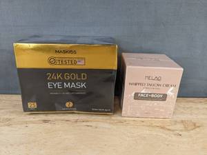 lot 546 image: 25 Pairs MASKKISS 24K Gold Eye Masks - Brand New