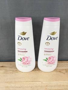 lot 94F image: Dove Renewing Body Wash, 2 Total - 20 Fl Oz Peony & Rose Oil - Brand New