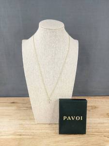 lot 88W image: Pavoi 14K Gold Plated Cross Necklace 20 - Brand New