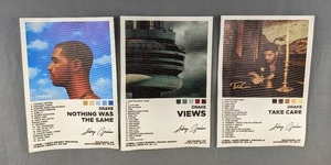 lot 586 image: 3 Drake Canvas Posters - Album Covers 8 x 12 in - Brand New