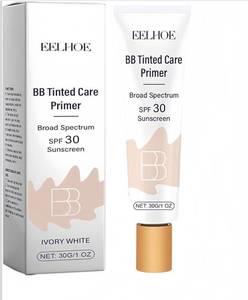 lot 594 image: EELHOE BB Tinted Care Primer SPF 30 Sunscreen Ivory White 1oz and Brush - Brand New