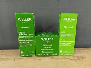 lot 131W image: Weleda Skin Food Original Ultra-Rich Cream & Light Nourishing Cream & Body Butter - Brand New