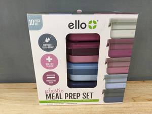 lot 105W image: 10 Ello Plastic Meal Prep 3.7 Cup Containers - Brand New