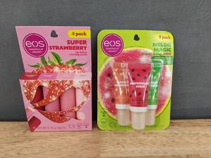 lot 107W image: EOS Lip Balm 4 Strawberry & 3 Melon Magic - Brand New