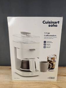 lot 74W image: Cuisinart Soho White 5-Cup Coffeemaker $60.00 Retail - Brand New