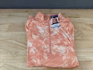 lot 137W image: Real Life 12 Zip LS UV Top Orange Size L Retail $34.99 - Brand New
