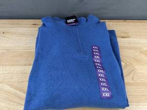 lot 104W image: Lands End Mens XXL Blue Knit Pullover - Brand New