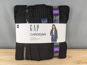 lot 655 image: GAP Black Cardigan Womens XXL, $79.95 Retail - Brand New