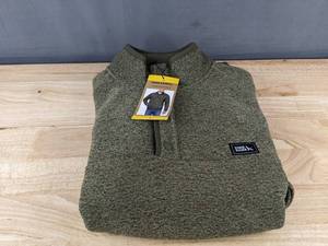 lot 140W image: Eddie Bauer Mens Medium Green Fleece Sweater, $40.00 Retail - Brand New