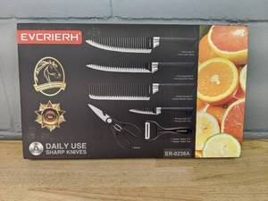 lot 405 image: Eucrierh 6-Piece Knife Set - Brand New P