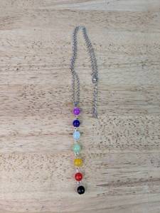 lot 416 image: Rainbow Bead Necklace - 7 Beads & 17 in Length & 2 in Extender - Brand New P