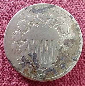 lot 25 image: 1867 Shield Nickel