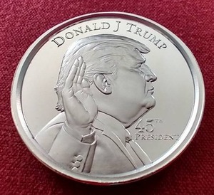 lot 30 image: High Relief Donald Trump 2 oz Silver Round